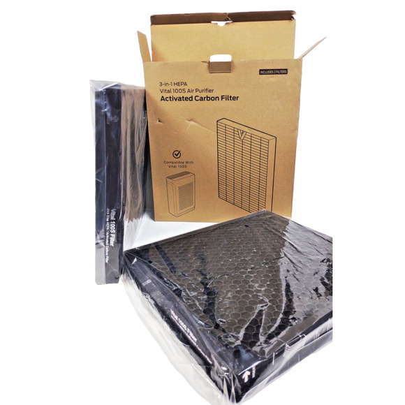 2 Pk Vital 100S Replacement Filter for LEVOIT Vital 100S Purifier H13 HEPA White - Picture 3 of 10